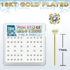 18yz25xc gold silver bend it nose studs w 2 5mm clear prong cz