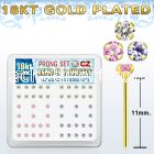 18yz2xm 18k gold plated silver bend it nose stud w prong set cz