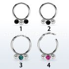 316l steel hinged segment ring 16g w alternating crystals