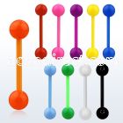 abbsa flexible acrylic tongue barbell with 6mm colored balls