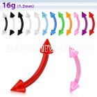 abnevcn acrylic eyebrow banana with two 3mm cones in colors