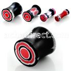 acpc acrylic double flared plug with candy stick pattern