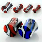 acpe acrylic saddle plug with striped marble swirl design