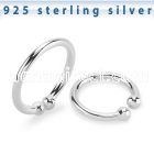 agsepm silver fake septum ring plain