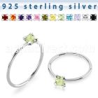 agzqm22 silver seamless nose ring 22g square colorcz