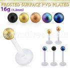 albfot3 bio  flex labret w 3mm plated frosted steel ball