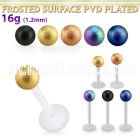 albfot4 bio  flex labret w 4mm plated frosted steel ball
