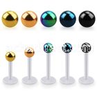 albtb3 bio  flex labret with 3mm pvd plated steel ball