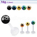 albtb5 bio  flex labret with 5mm pvd plated steel ball