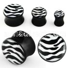 apgt acrylic double flared plug with zebra stripes logo
