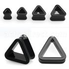 aptr black acrylic triangle double flare flesh tunnel