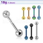 bb18b3 surgical steel eyebrow barbell with two 3mm balls