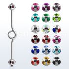 bbck 316l steel industrial loop barbell w multi jewel ball