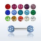 bbefr3 316l steel eyebrow barbell with 3mm ferido multi crystal