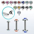 bbefrdin internally threaded steel barbel multi crystal tri star