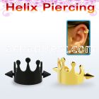 bbert66 anodized cartilage piercing crown w two 3mm cones