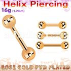 bbertt20 rose gold steel barbell w two 4mm balls