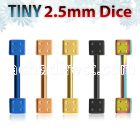 bbetdi25 anodized 316l steel eyebrow barbell with two 2 5mm dices