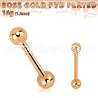 bbettb rose gold steel eyebrow barbell w 2 3mm balls