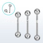 bbgin 316l steel tongue barbell with 6mm internal ball