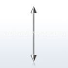 bbindcns 1 2mm 316l steel industrial barbell with 4mm cones