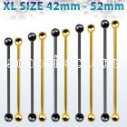 bbitbxl xl pvd 316l steel industrial barbell with two 5mm balls