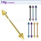 bbitcn4 anodized 316l steel industrial barbell with 4mm cone