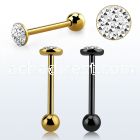 bbmtj9x tongue barbell w 6mm multi crystal top with resin cover