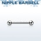 bbnps 1 6mm 316l steel nipple barbell with two 4mm balls