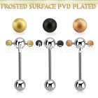 bbspnfot steel spinner tongue barbell anodized frosted steel ball
