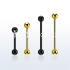 bbt20 anodized 316l steel barbell, 20g w 3mm balls