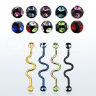 bbtcj anodized 316l steel industrial zigzag barbell jewel ball