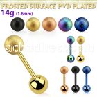 bbtfo6 anodized steel tongue barbell w 6mm frosted steel ball