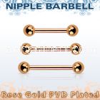bbttb4 rose gold steel nipple barbell w 2 4mm balls