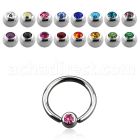bcec3 316l steel closure ring w 3mm closure ball w crystal