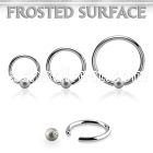 bcr16f4 steel ball closure ring, 16g w 4mm frosted ball