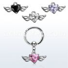 bcrgz586 316l steel bcr 1.6mm w a heart shaped cz stone with wing