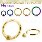 bcrt14f3 pvd plated steel ball closure ring 14g w 3mm frosted ball