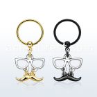 bcrts507 anodozed steel bcr w dangling mustache w glasses