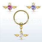 bcrtsz7 gold steel bcr 1.2mm w dolphin with round prongset czs