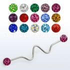 bdaf4 316l steel industrial zigzag barbell w 4mm ferido ball