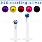 bilbbp bio flex labret with color plated 2mm silver ball
