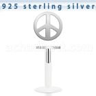 bilbp1 bio flex labret with silver peace sign shaped top