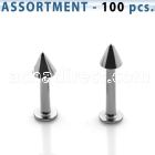 blk04c bulk of 1 6mm 316l steel labrets with 4mm cone