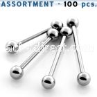 blk103 bulk of 316l steel tongue barbells with two 5mm balls
