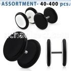 blk164 black white acrylic fake plugs with rubber o ring