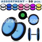 blk170 acrylic glow in the dark fake plugs with rubber o ring