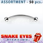 blk225 316l steel banana for snake eyes with 3mm bezel ball