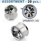 blk252 double flared steel flesh tunnels with inner fan blade