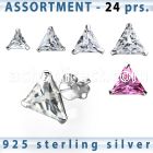 blk260m sterling silver earring stud with 5 8mm triangle cz